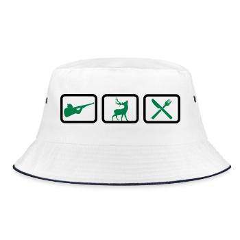 jagd - Bucket Hat - Weiß/Navy - Vorne