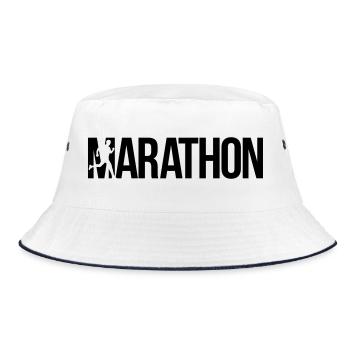 marathon - Bucket Hat - white/navy - Front