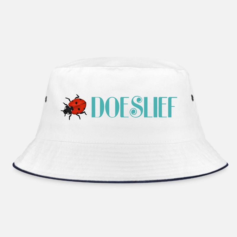 Süßer Marienkäfer Schwarze Punkte - Bucket Hat - Weiß/Navy