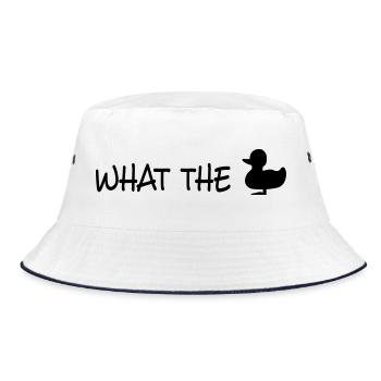 fuck - Bucket Hat - Weiß/Navy - Vorne