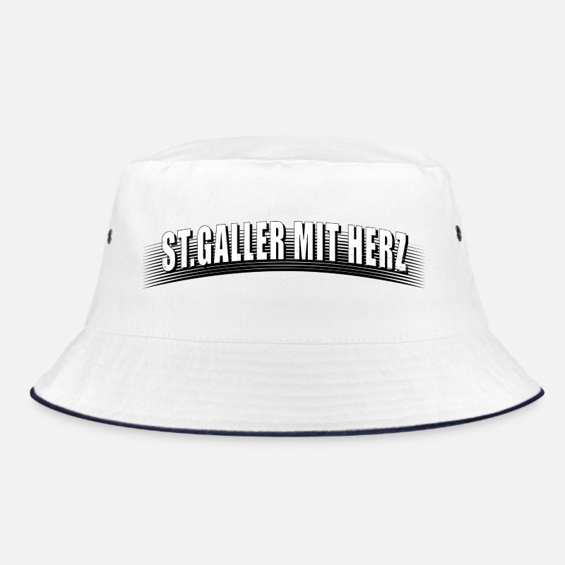 St Galler mit Herz mit Linienraster schmutzig Bucket Hat