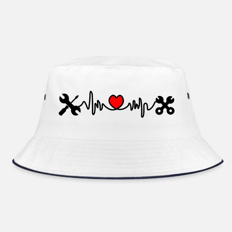 Tools with heart cardiogram Bucket Hat