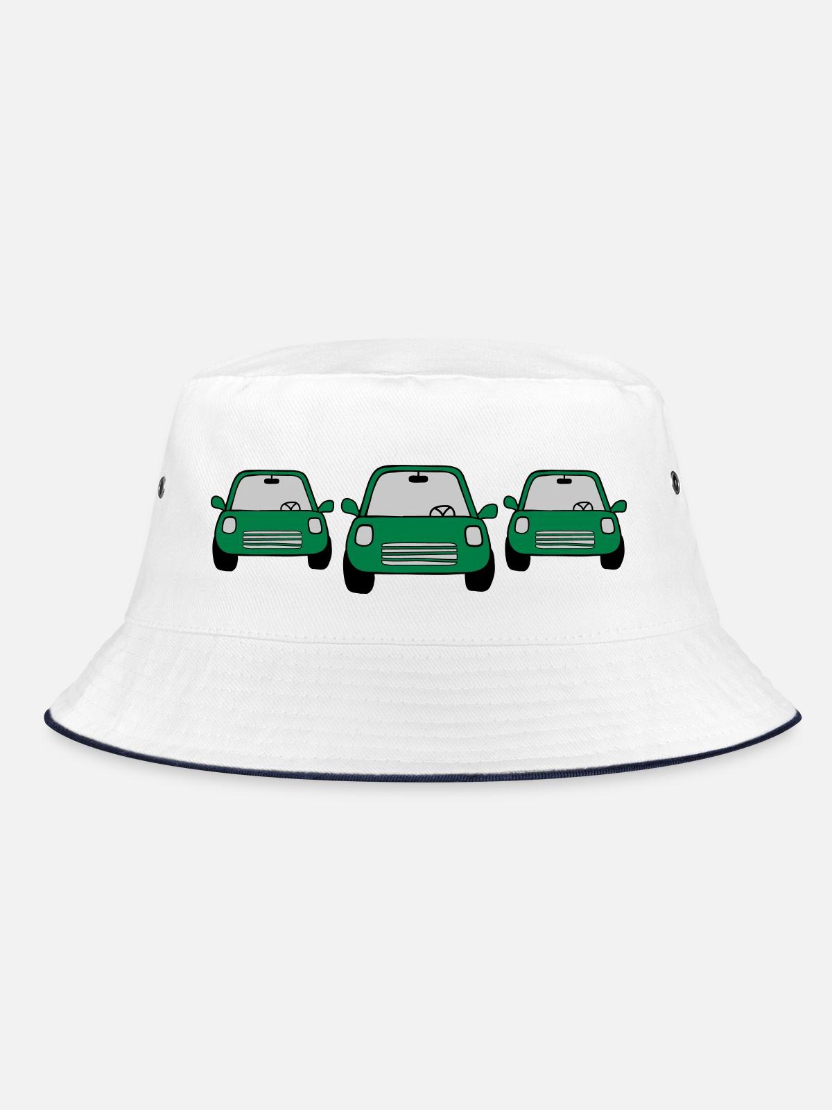 3 Cars Comic - Bucket Hat - white/navy - Front