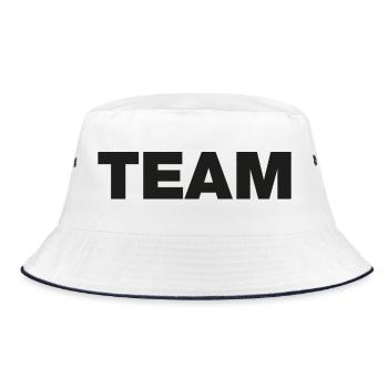 TEAM (Typo) - Bucket Hat - Weiß/Navy - Vorne