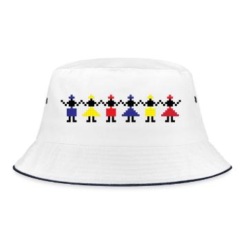 HORA - Traditional Romanian folk art - Bucket Hat - white/navy - Front