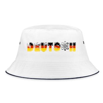 DEUTSCH Schriftzug | German - Bucket Hat - Weiß/Navy - Vorne