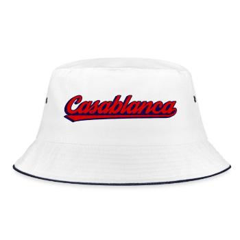 Neon Retro Script in Casablanca Vibe - Bucket Hat - white/navy - Front