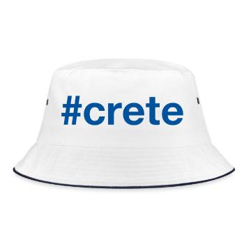 CRETE Kreta Grèce Griechenland Hashtag - Bob - blanc/marine - Devant