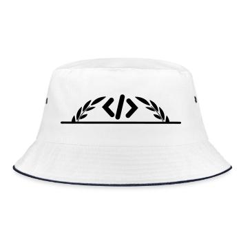 Code logo in half laurel wreath - Bucket Hat - white/navy - Front