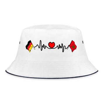 Cardio coeur avec drapeau Allemagne et drapeau Maroc - Bob - blanc/marine - Devant