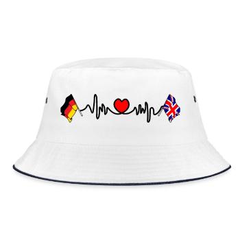 Cardio coeur avec drapeau Allemagne et drapeau Angleterre - Bob - blanc/marine - Devant