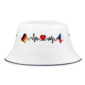 Cardio coeur avec drapeau Allemagne et drapeau République tchèque - Bob - blanc/marine - Devant