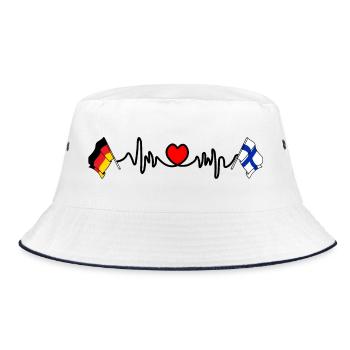 Cardio coeur avec drapeau Allemagne et drapeau Finlande - Bob - blanc/marine - Devant