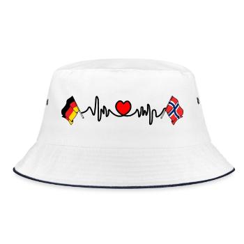 Cardio coeur avec drapeau Allemagne et drapeau Norvège - Bob - blanc/marine - Devant