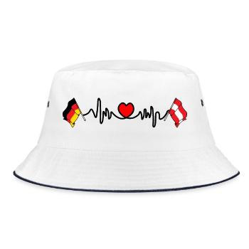 Cardio coeur avec drapeau Allemagne, drapeau autriche - Bob - blanc/marine - Devant