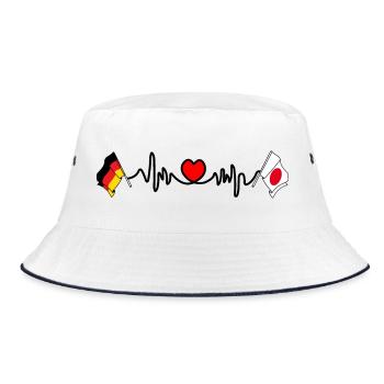 Cardio coeur avec drapeau de l’Allemagne et drapeau du Japon - Bob - blanc/marine - Devant
