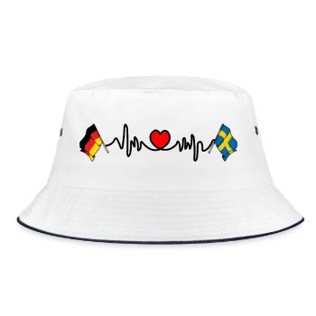 Cardio coeur avec drapeau Allemagne et drapeau Suède - Bob - blanc/marine - Devant