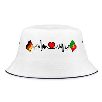 Cardio coeur avec drapeau Allemagne et drapeau Portugal - Bob - blanc/marine - Devant