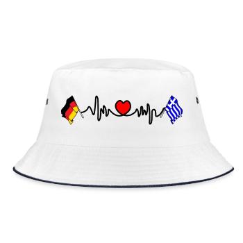 Cardio coeur avec drapeau Allemagne, drapeau Grèce - Bob - blanc/marine - Devant