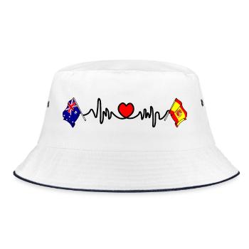 Cardio coeur avec drapeau Australie et drapeau Espagne - Bob - blanc/marine - Devant