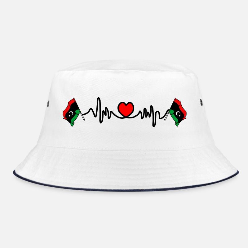 Herzfrequenz Cardio Flagge Libyen Bucket Hat