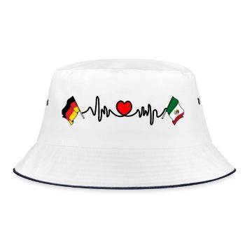 Cardio coeur avec drapeau Allemagne et drapeau Mexique - Bob - blanc/marine - Devant