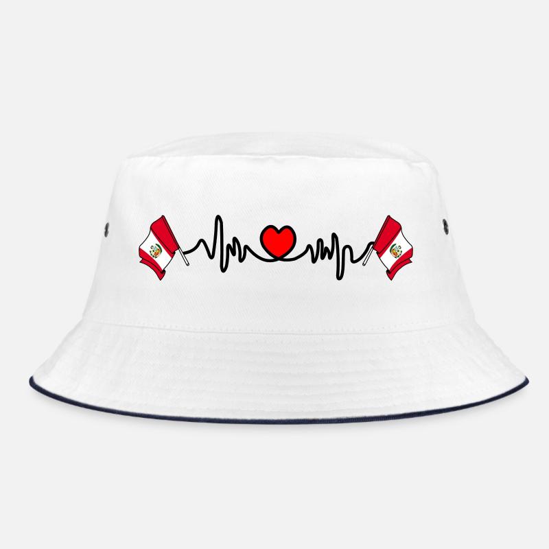 Cardioherz mit Flagge Peru Bucket Hat
