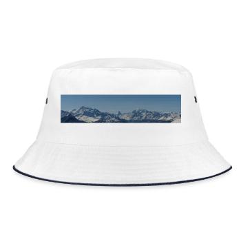 Matterhorn view - Bucket Hat - Weiß/Navy - Vorne