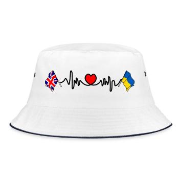 Cardio coeur avec drapeau de l’Angleterre et drapeau de l’Ukraine - Bob - blanc/marine - Devant