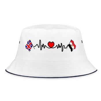 Cardio coeur avec drapeau de l’Angleterre et drapeau de l’Égypte - Bob - blanc/marine - Devant