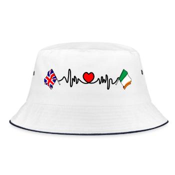 Cardio coeur avec drapeau de l’Angleterre et drapeau de l’Irlande - Bob - blanc/marine - Devant