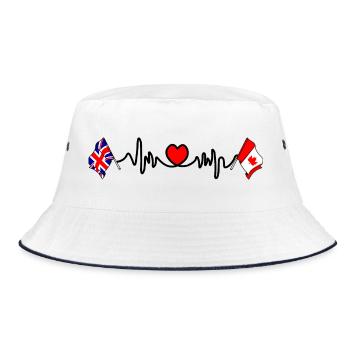 Cardio coeur avec drapeau de l’Angleterre et drapeau du Canada - Bob - blanc/marine - Devant