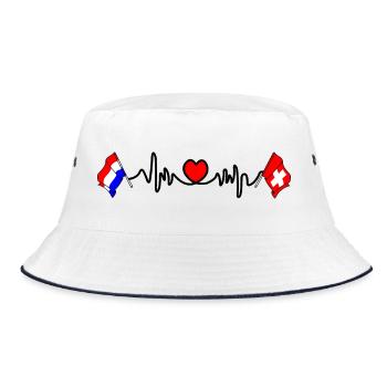 Cardio coeur avec drapeau Pays-Bas, drapeau Suisse - Bob - blanc/marine - Devant