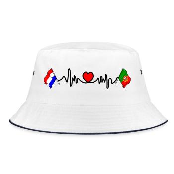 Cardio coeur avec Drapeau Pays-Bas, drapeau Portugal - Bob - blanc/marine - Devant