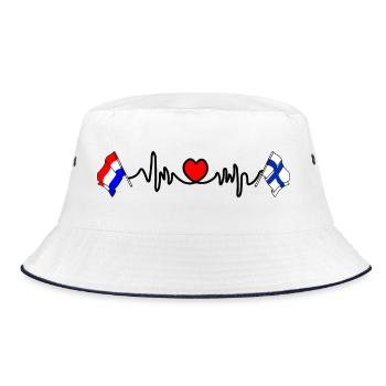 Cardio coeur avec drapeau Pays-Bas, Finlande - Bob - blanc/marine - Devant