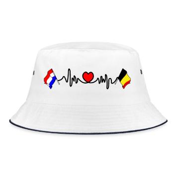 Cardio coeur avec drapeau Pays-Bas, Belgique - Bob - blanc/marine - Devant