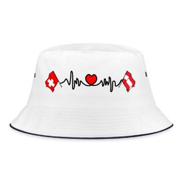 Cardio coeur avec drapeau Suisse drapeau Autriche - Bob - blanc/marine - Devant