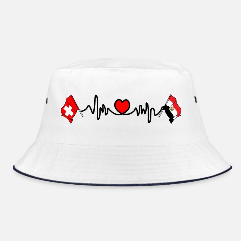 Cardio coeur avec drapeau de la Suisse, drapeau de l’Egypte Bob