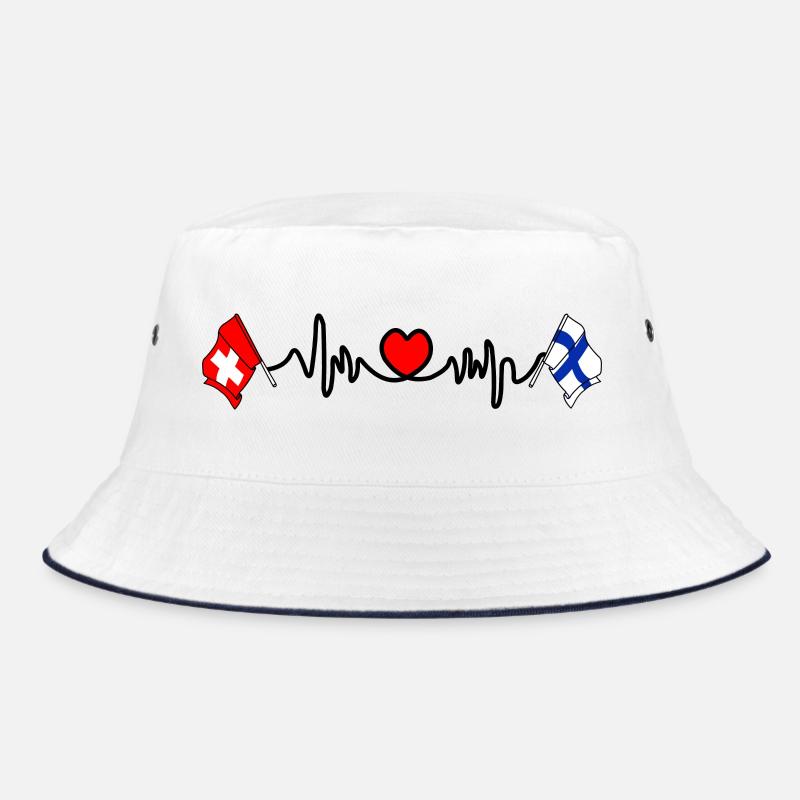 Cardio coeur avec drapeau Suisse, drapeau Finlande Bob