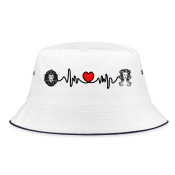 Heart rate cardio Leo Virgo - Bucket Hat - white/navy - Front