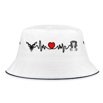 Heart rate cardio Capricorn Virgo - Bucket Hat - white/navy - Front