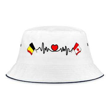 Cardio heart, Flag Belgium et flag Canada - Bob - blanc/marine - Devant