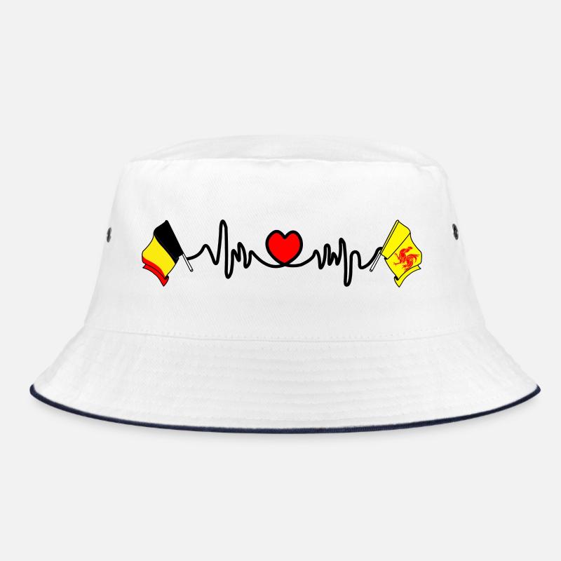Cardio cœur avec drapeau de la Belgique et drapeau de la Wallonie Bob