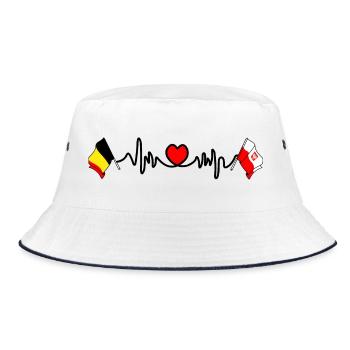Cardio heart Drapeau Belgique, drapeau Pologne - Bob - blanc/marine - Devant