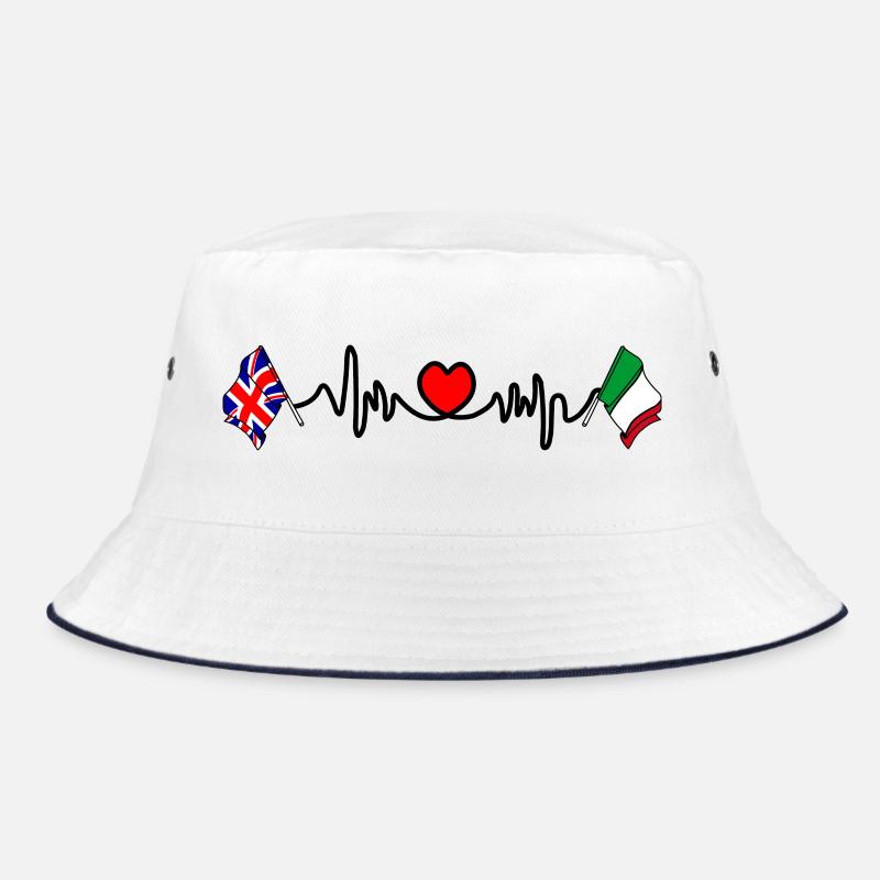 Cardio heart avec drapeau anglais et drapeau italien Bob