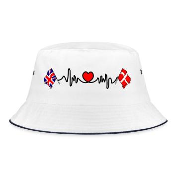 Cardio heart Drapeau Angleterre, drapeau Danemark - Bob - blanc/marine - Devant