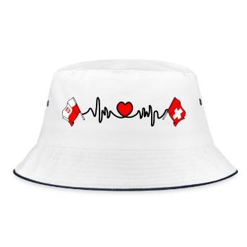 Cardio heart Drapeau Pologne, drapeau Suisse - Bob - blanc/marine - Devant