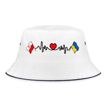 Cardio heart Drapeau Pologne, drapeau Ukraine - Bob - blanc/marine - Devant
