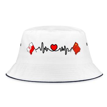 Cardio heart Drapeau Pologne, drapeau Chine - Bob - blanc/marine - Devant