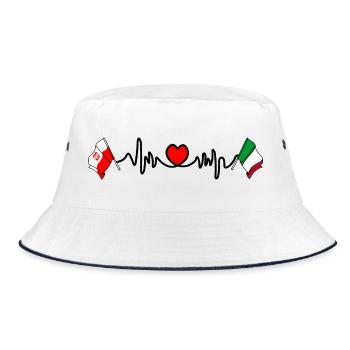 Cardio heart Drapeau Pologne, drapeau Italie - Bob - blanc/marine - Devant